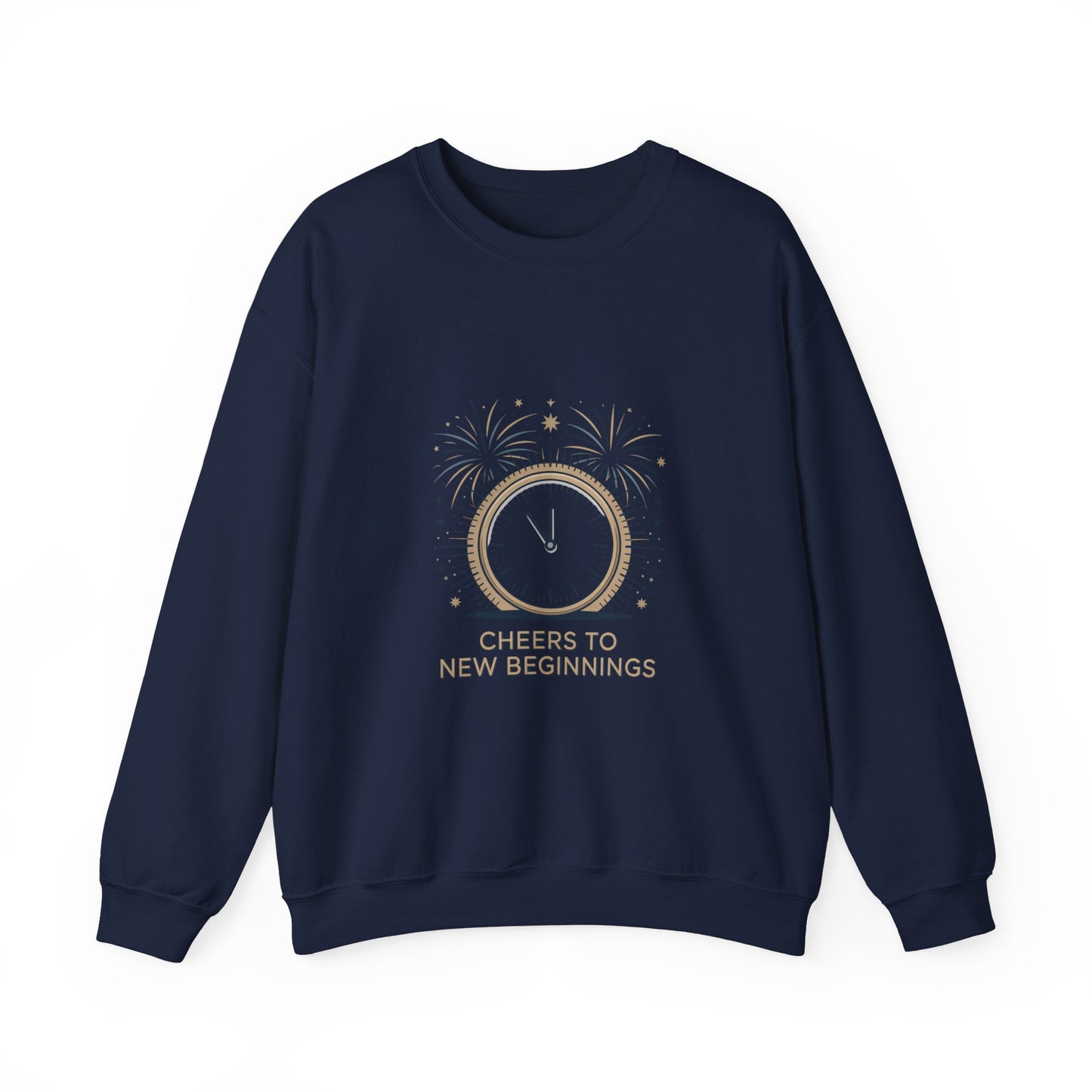 Cheers to New Beginnings Crewneck Sweatshirt | 2026 goals, new year motivation - Cool Dog Teez LLC