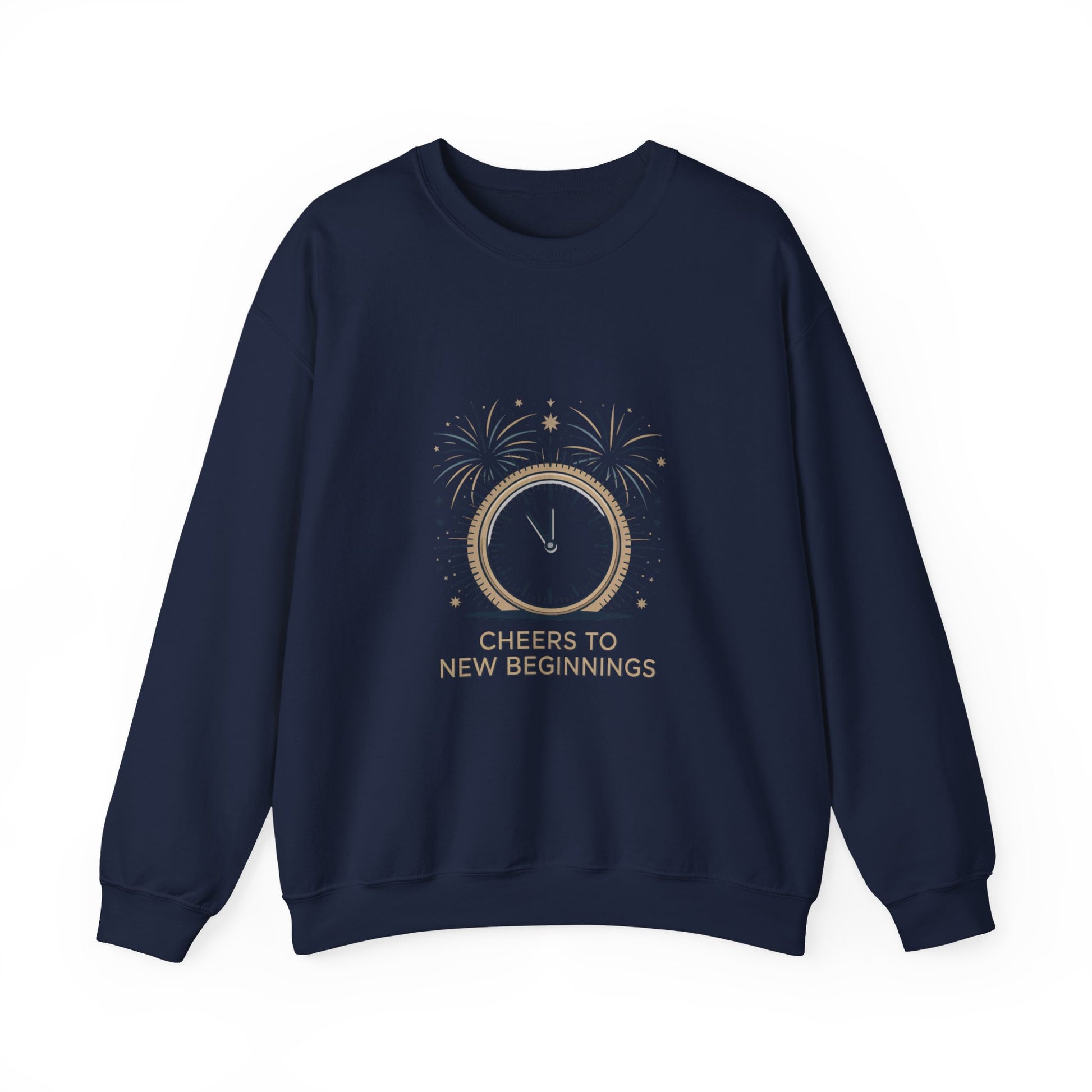 Cheers to New Beginnings Crewneck Sweatshirt | 2026 goals, new year motivation - Cool Dog Teez LLC