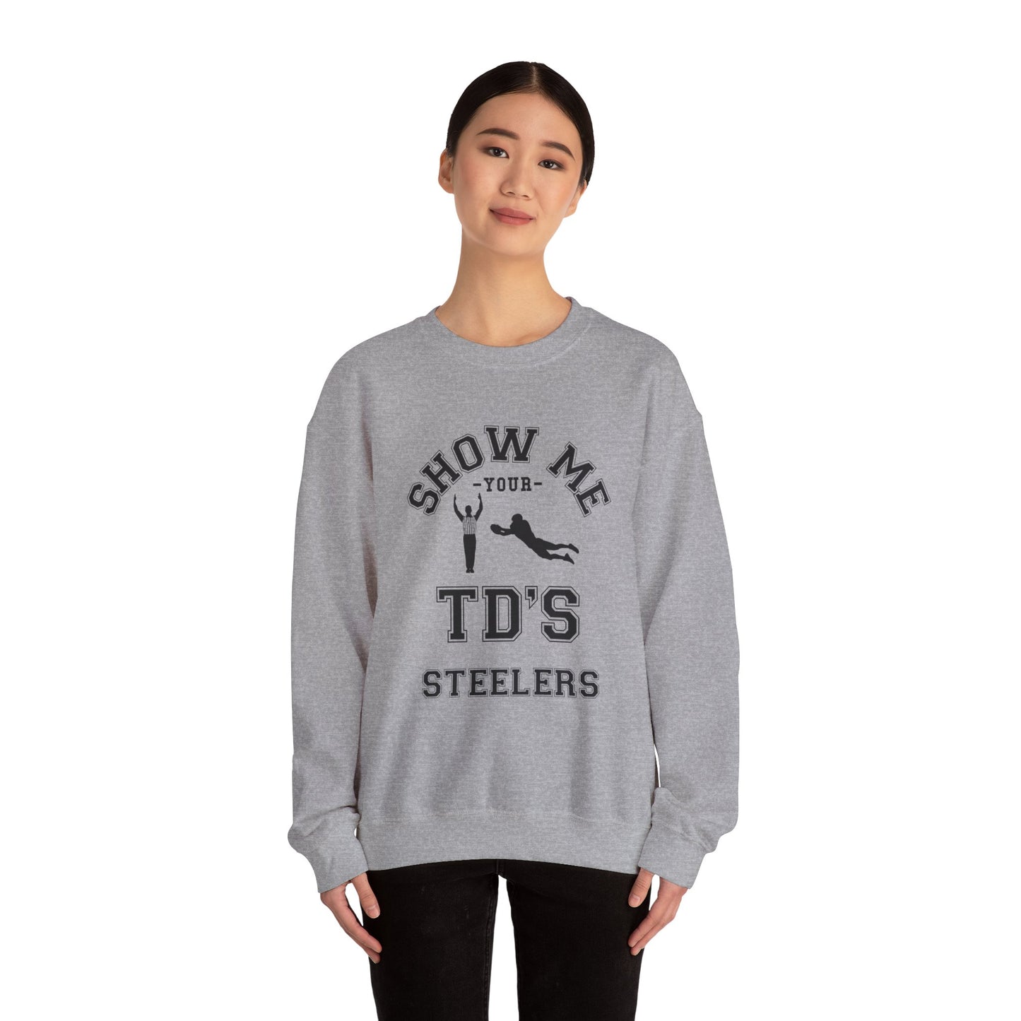 Show Me Your TDs Crewneck Sweatshirt (Black) - Cool Dog Teez LLC