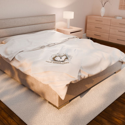 Cheers to New Beginnings Velveteen Plush Blanket | 2026 goals, new year motivation - Cool Dog Teez LLC