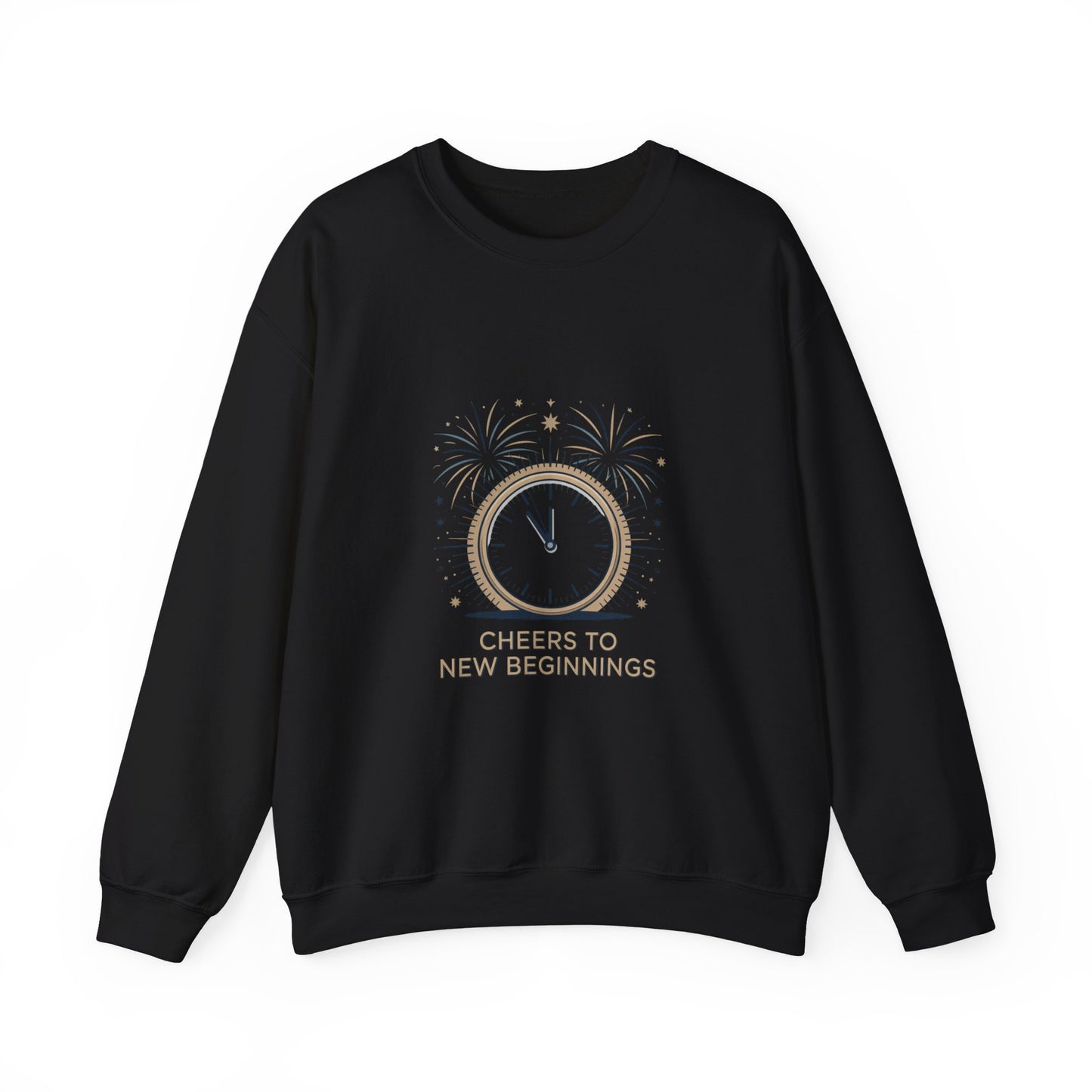 Cheers to New Beginnings Crewneck Sweatshirt | 2026 goals, new year motivation - Cool Dog Teez LLC