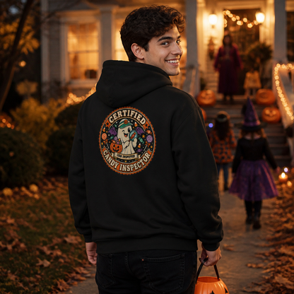 Certified Candy Inspector Zip-Up Hoodie - Cool Dog Teez LLC