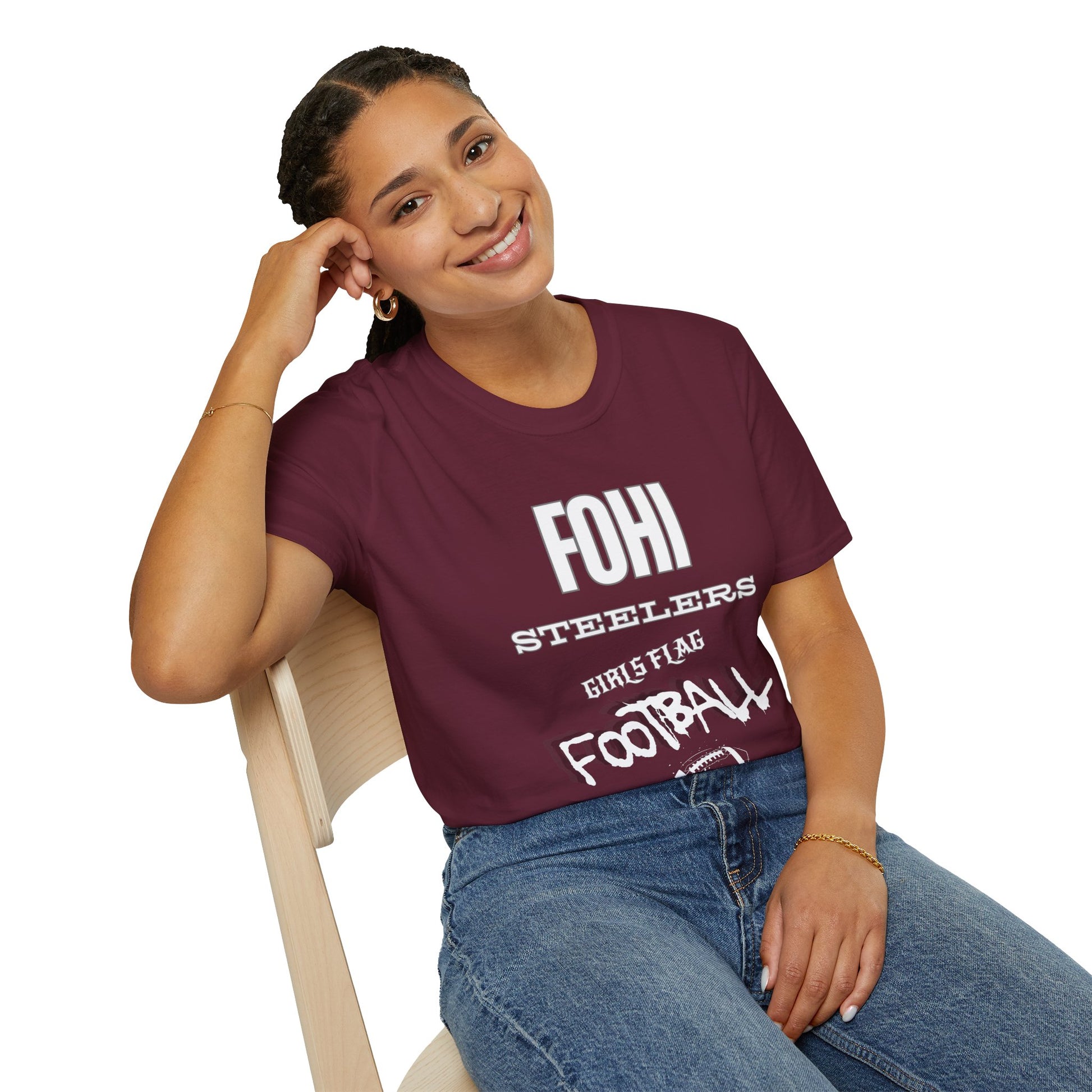 Fohi Girls Flag Football T-Shirt - Cool Dog Teez LLC