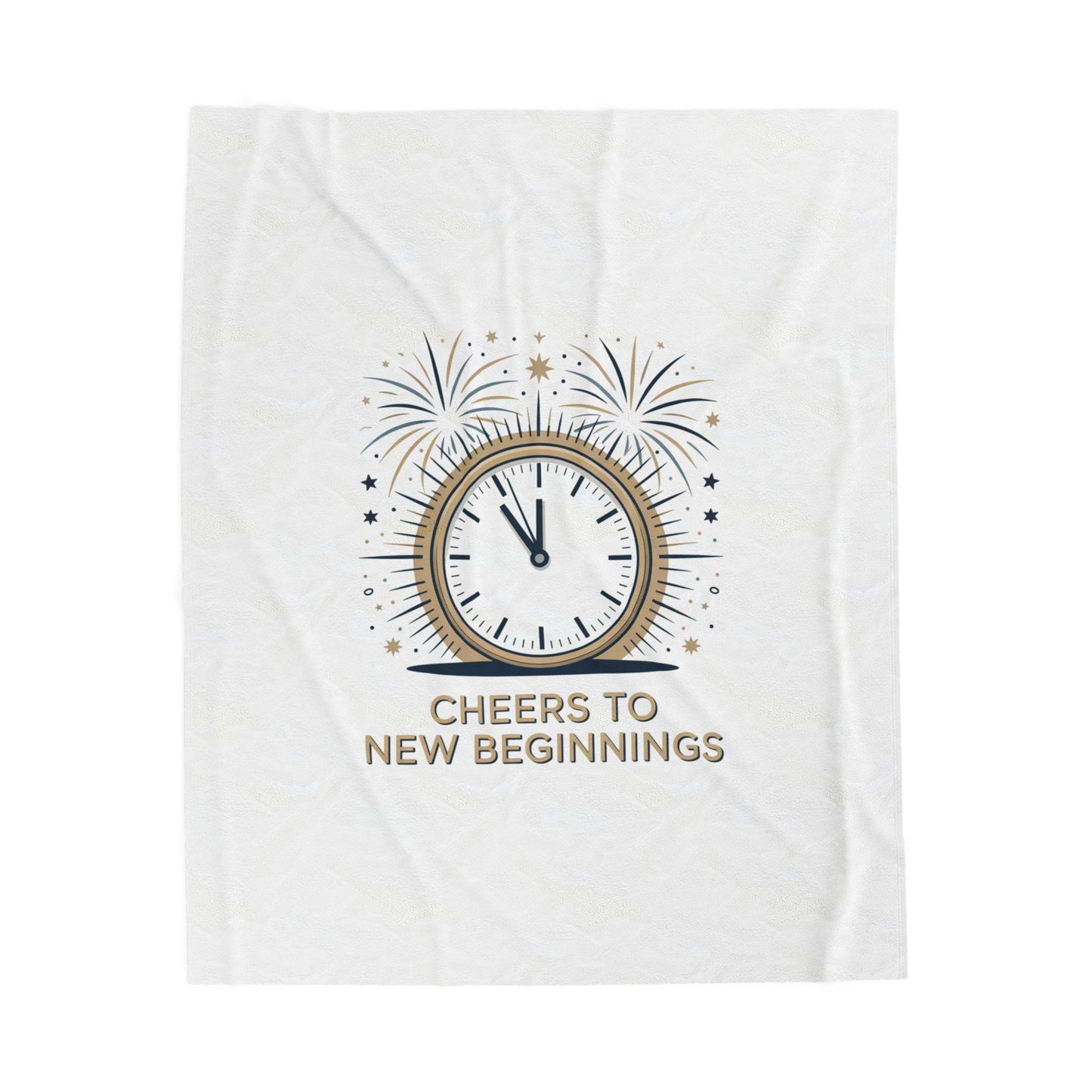 Cheers to New Beginnings Velveteen Plush Blanket | 2026 goals, new year motivation - Cool Dog Teez LLC