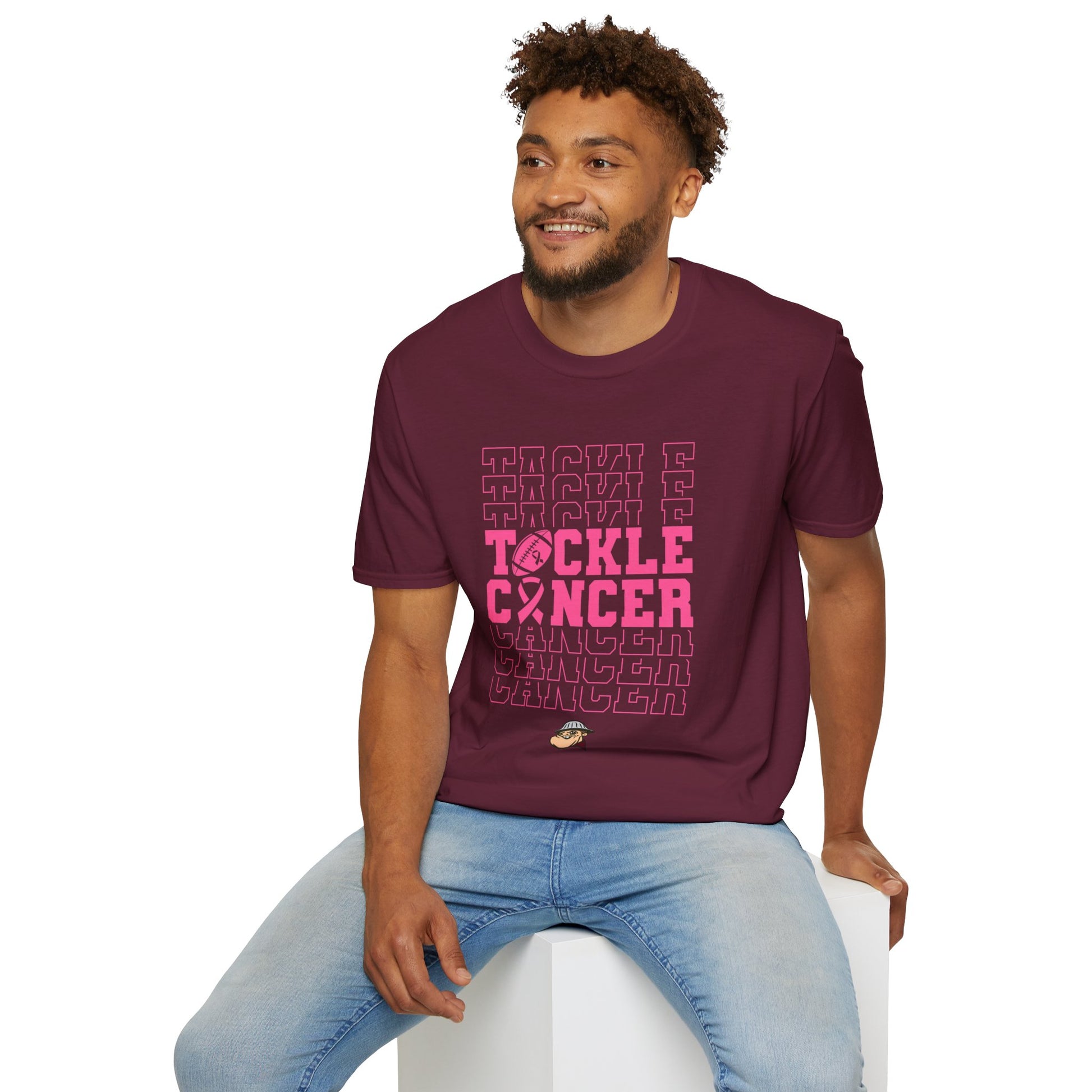 Fohi Tackle Cancer T-Shirt - Pink - Cool Dog Teez LLC