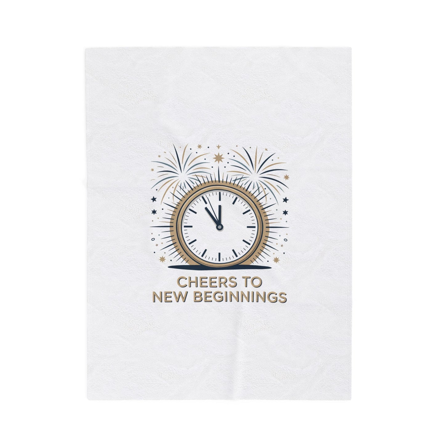 Cheers to New Beginnings Velveteen Plush Blanket | 2026 goals, new year motivation - Cool Dog Teez LLC