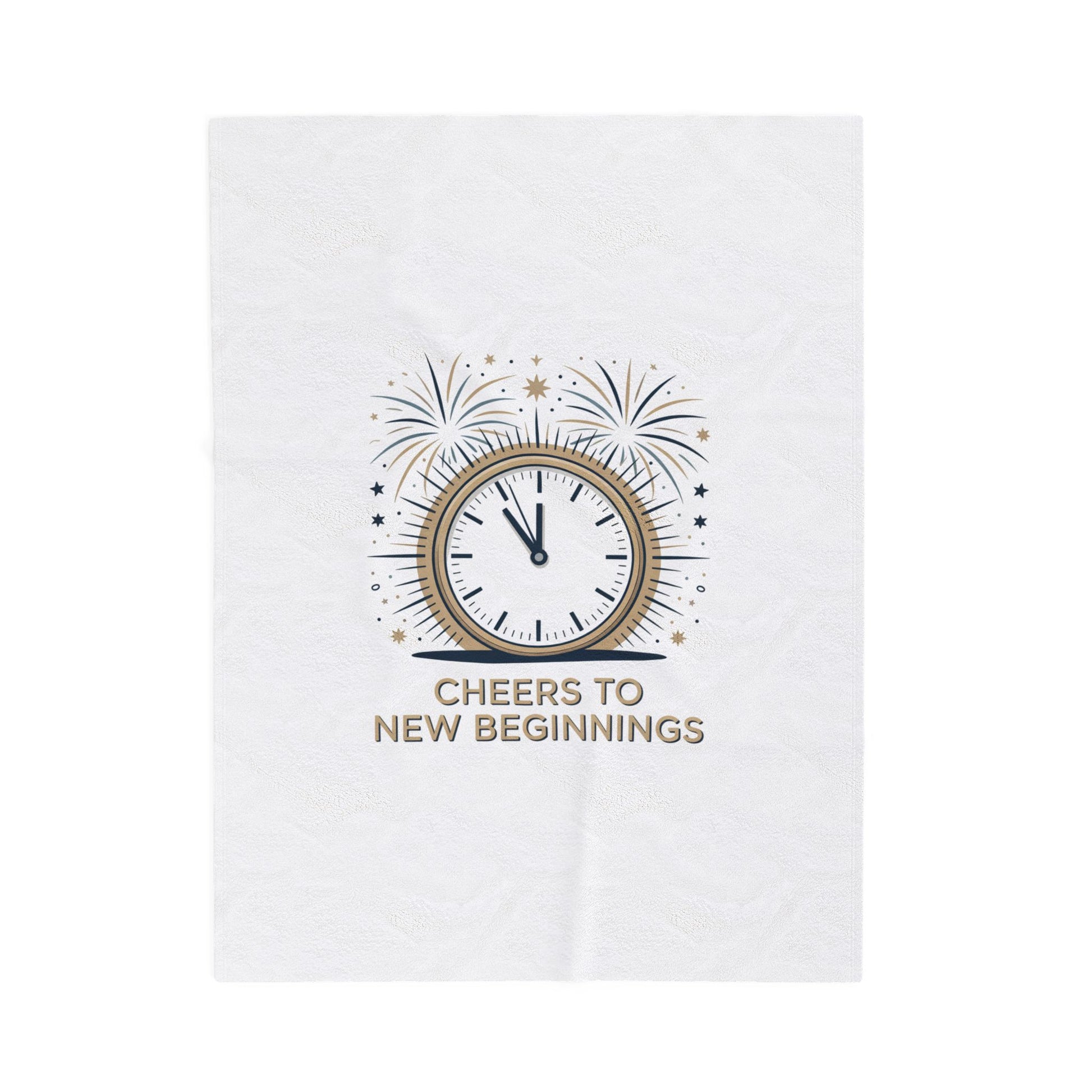 Cheers to New Beginnings Velveteen Plush Blanket | 2026 goals, new year motivation - Cool Dog Teez LLC