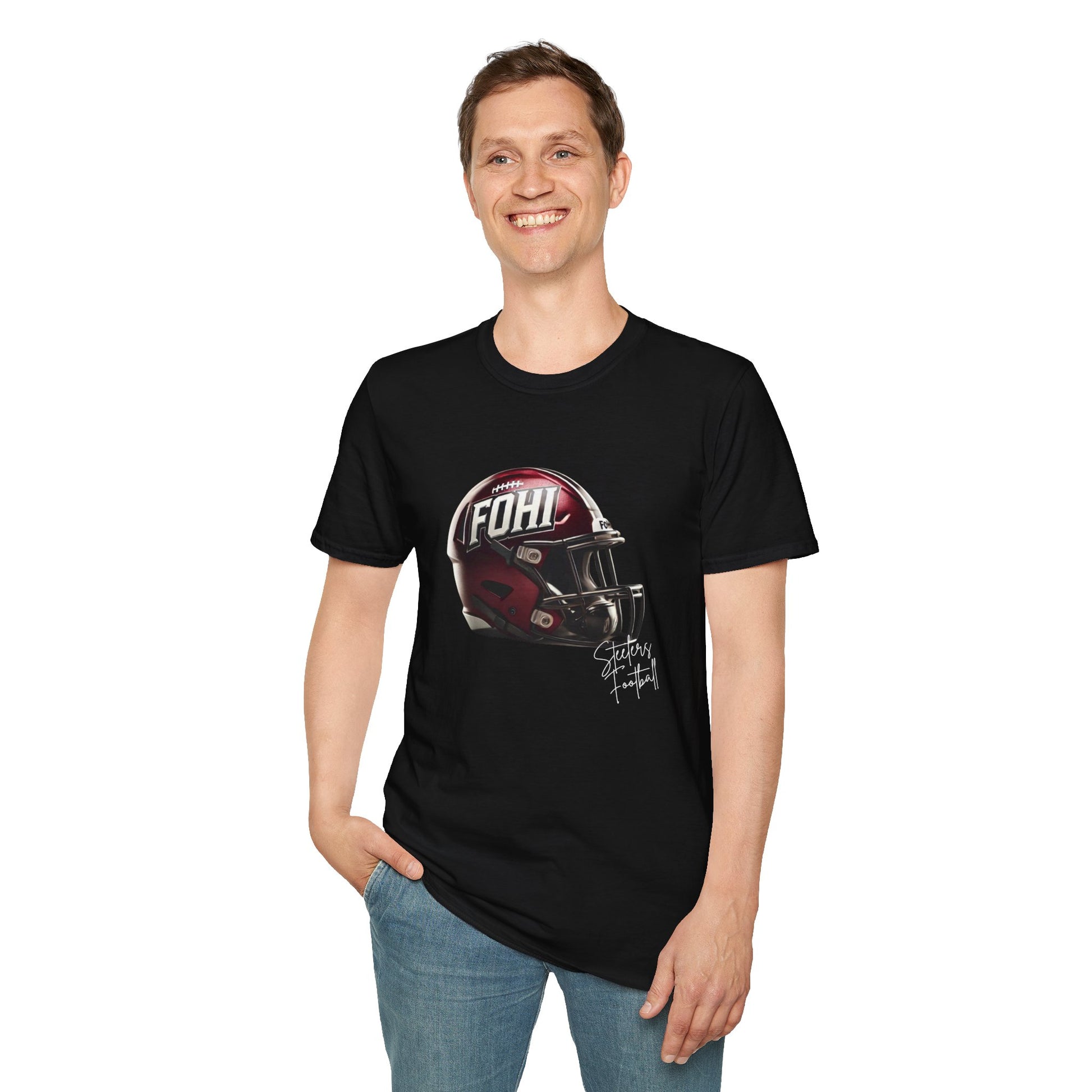 FoHi Steelers Football T-Shirt – Classic Helmet Design - Cool Dog Teez LLC