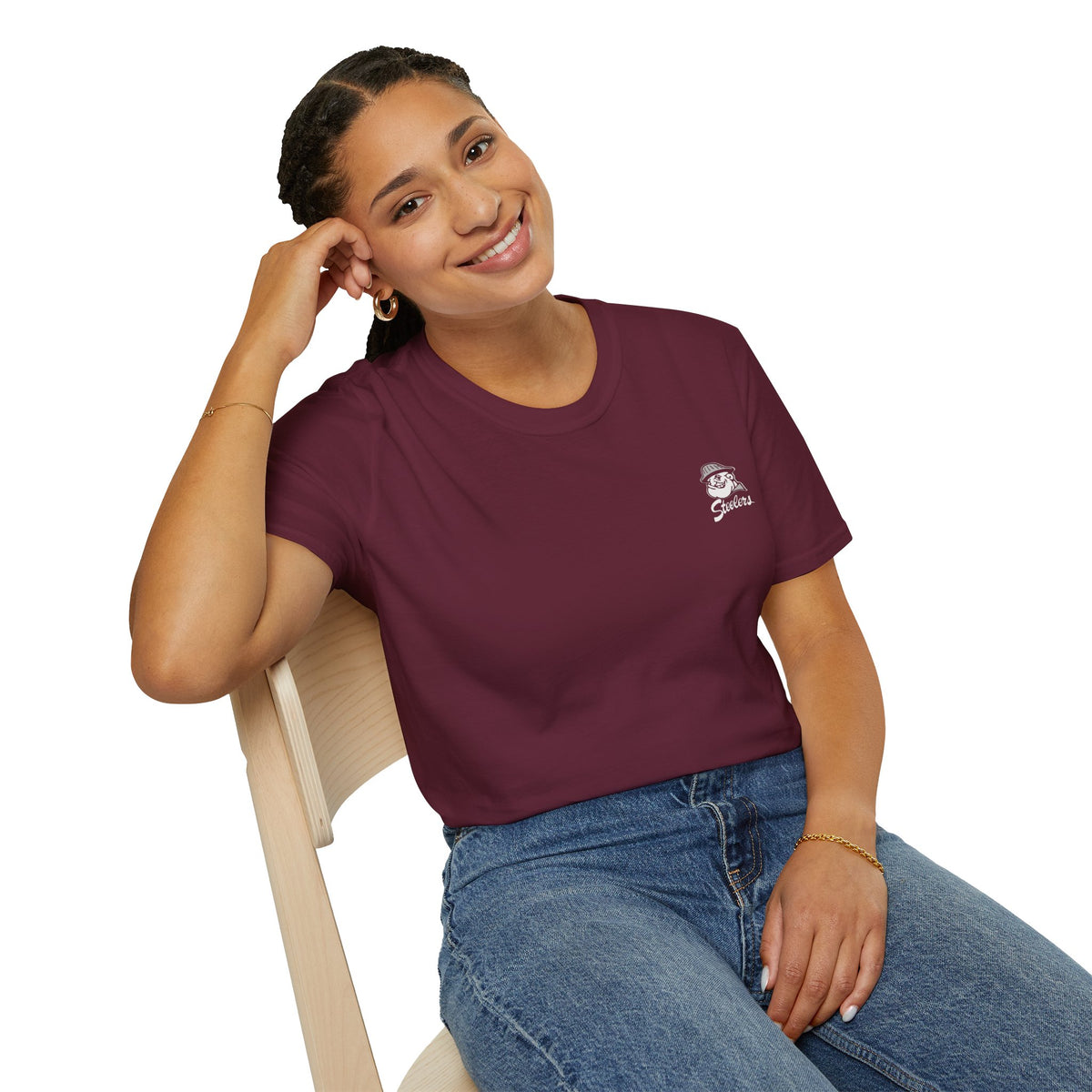 FOHI Steelers Cheer Mom Personalized T-Shirt – Custom Name on Back