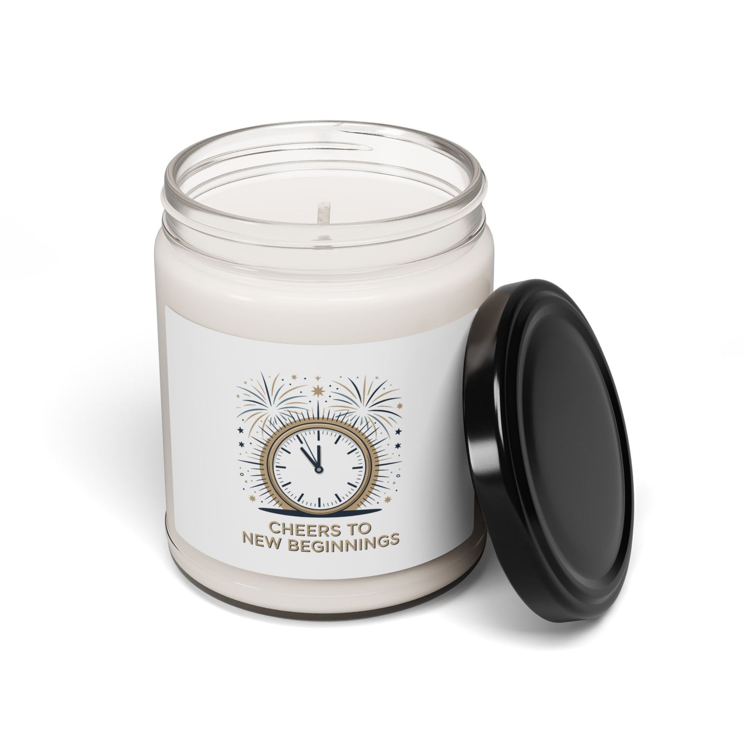 Cheers to New Beginnings Soy Candle, 2026 Goals | New Year Motivation - Cool Dog Teez LLC