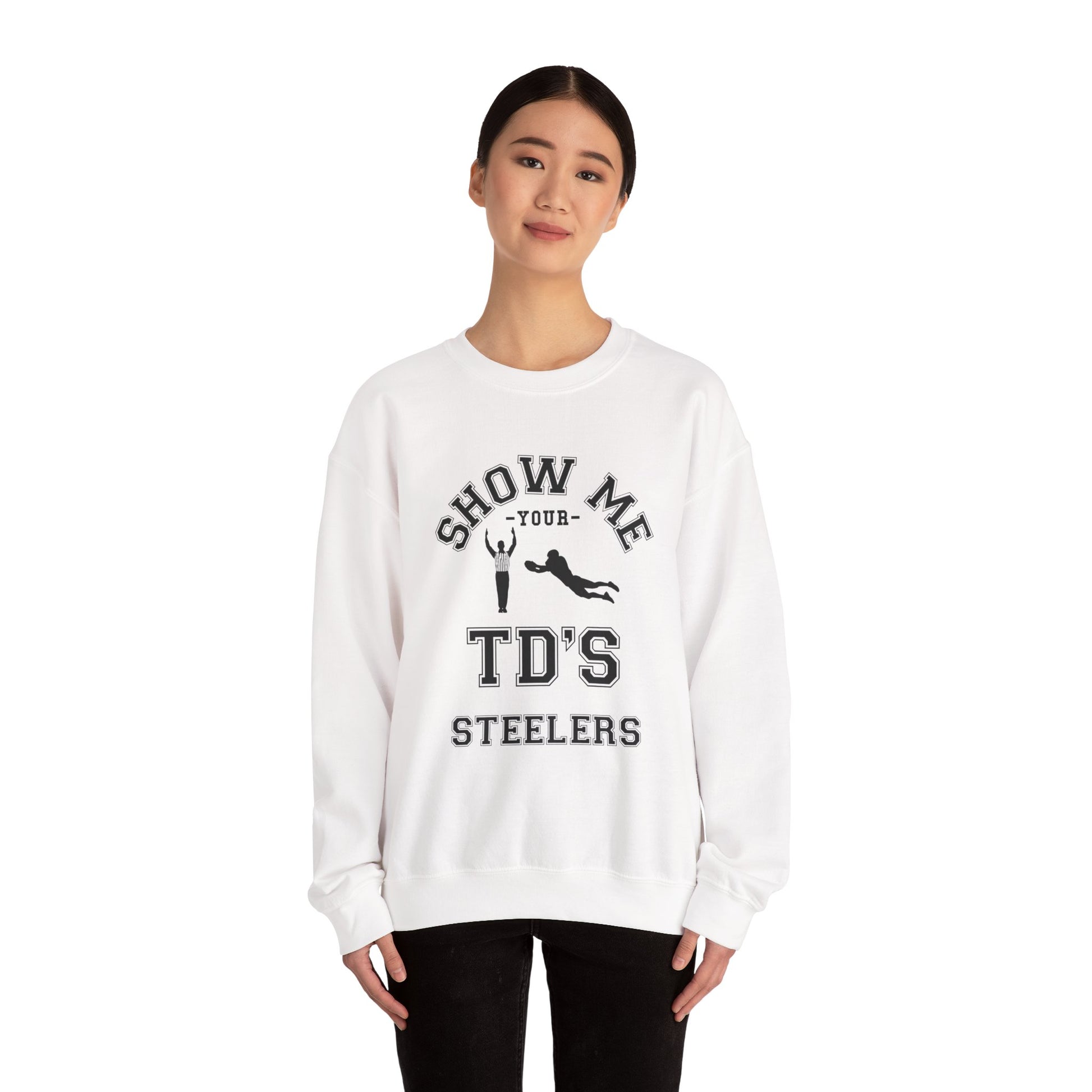 Show Me Your TDs Crewneck Sweatshirt (Black) - Cool Dog Teez LLC