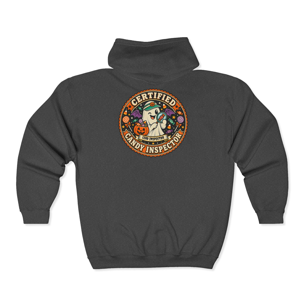 Certified Candy Inspector Zip-Up Hoodie - Cool Dog Teez LLC
