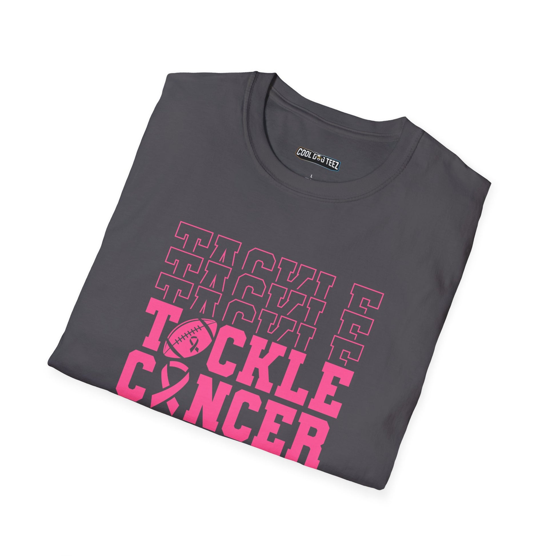 Fohi Tackle Cancer T-Shirt - Pink - Cool Dog Teez LLC