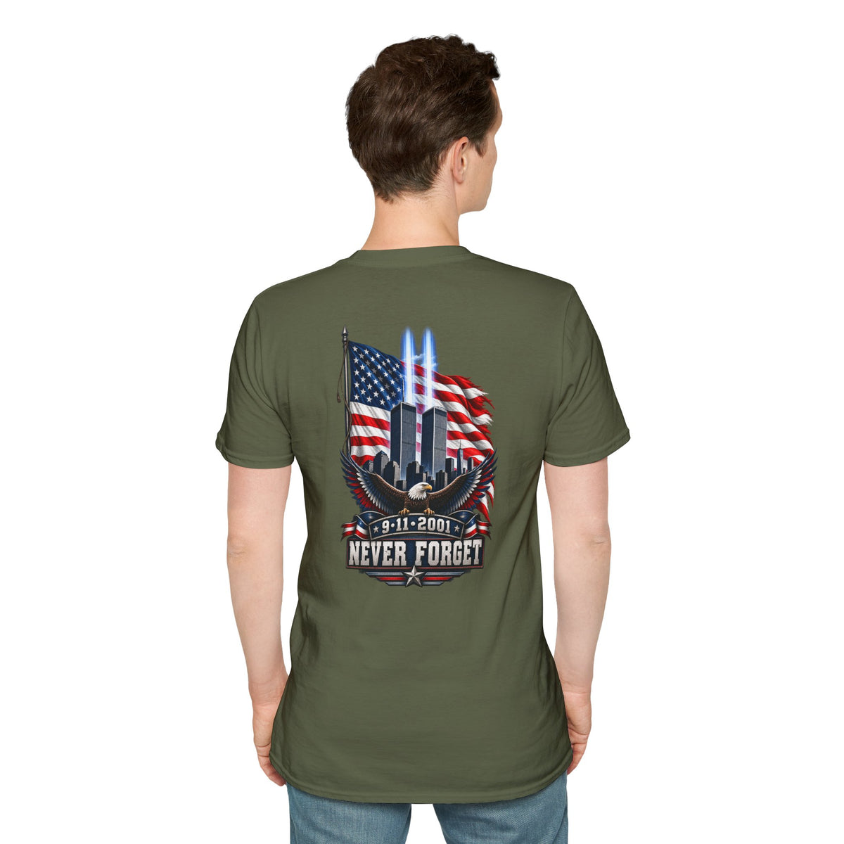 9/11 Never Forget American Flag Memorial Tee - Cool Dog Teez LLC