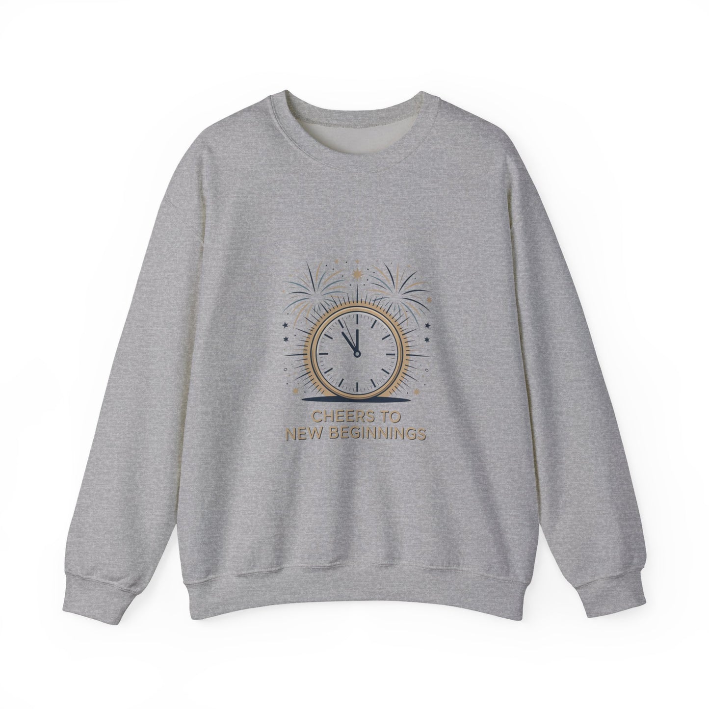 Cheers to New Beginnings Crewneck Sweatshirt | 2026 goals, new year motivation - Cool Dog Teez LLC