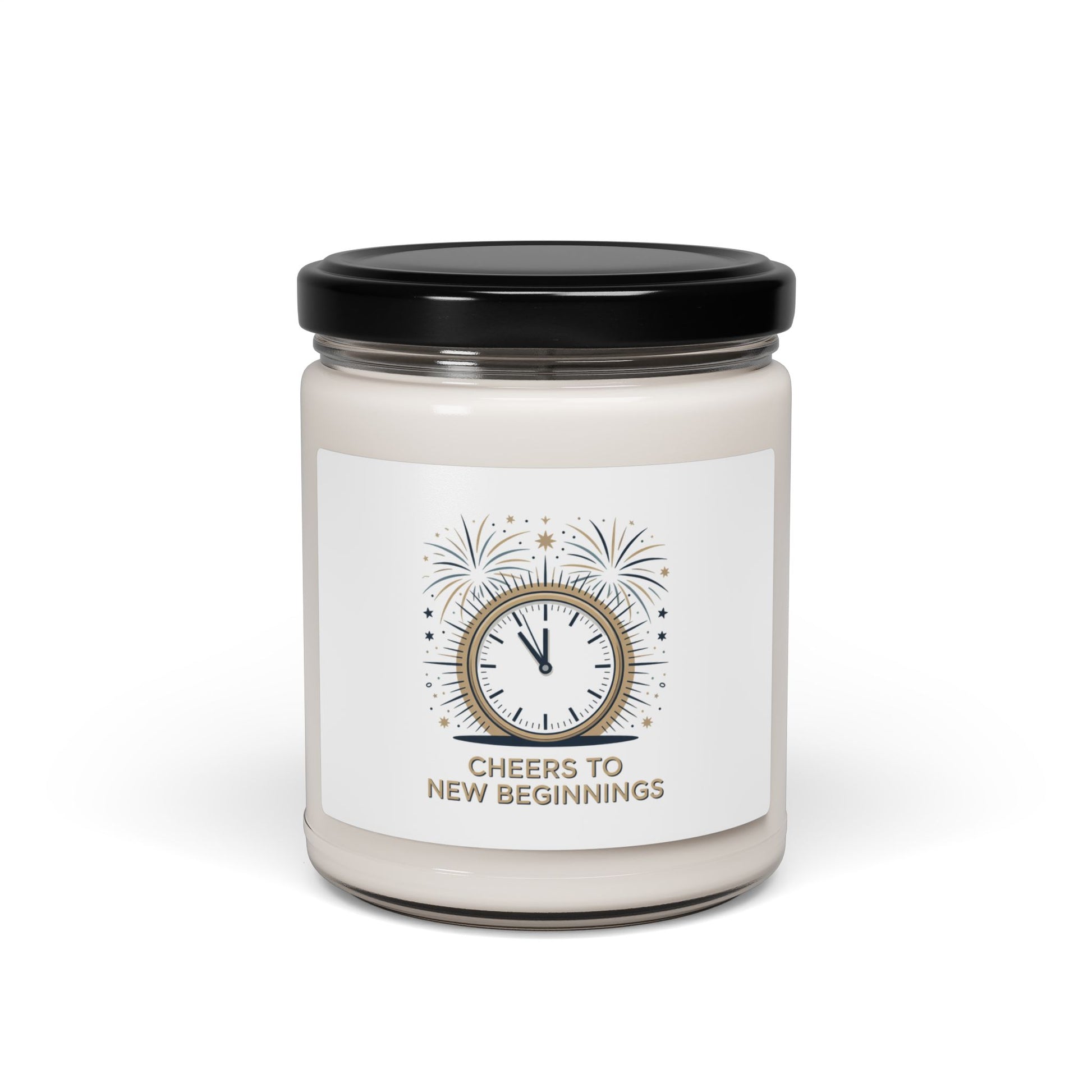 Cheers to New Beginnings Soy Candle, 2026 Goals | New Year Motivation - Cool Dog Teez LLC