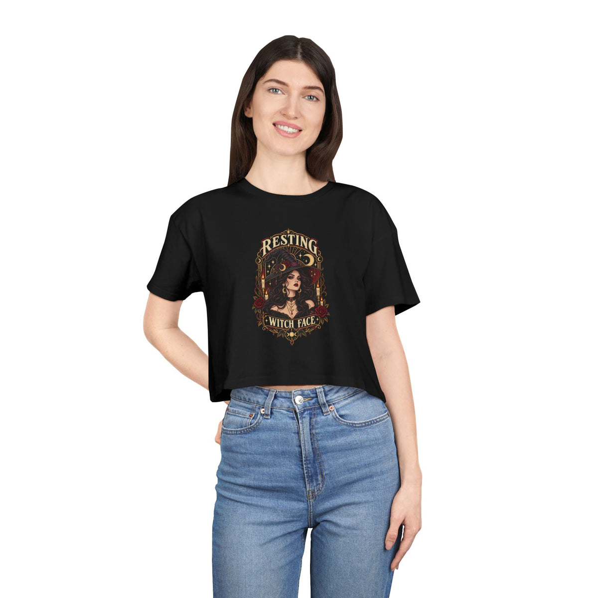 Resting Witch Face Women’s Crop Tee - Cool Dog Teez LLC
