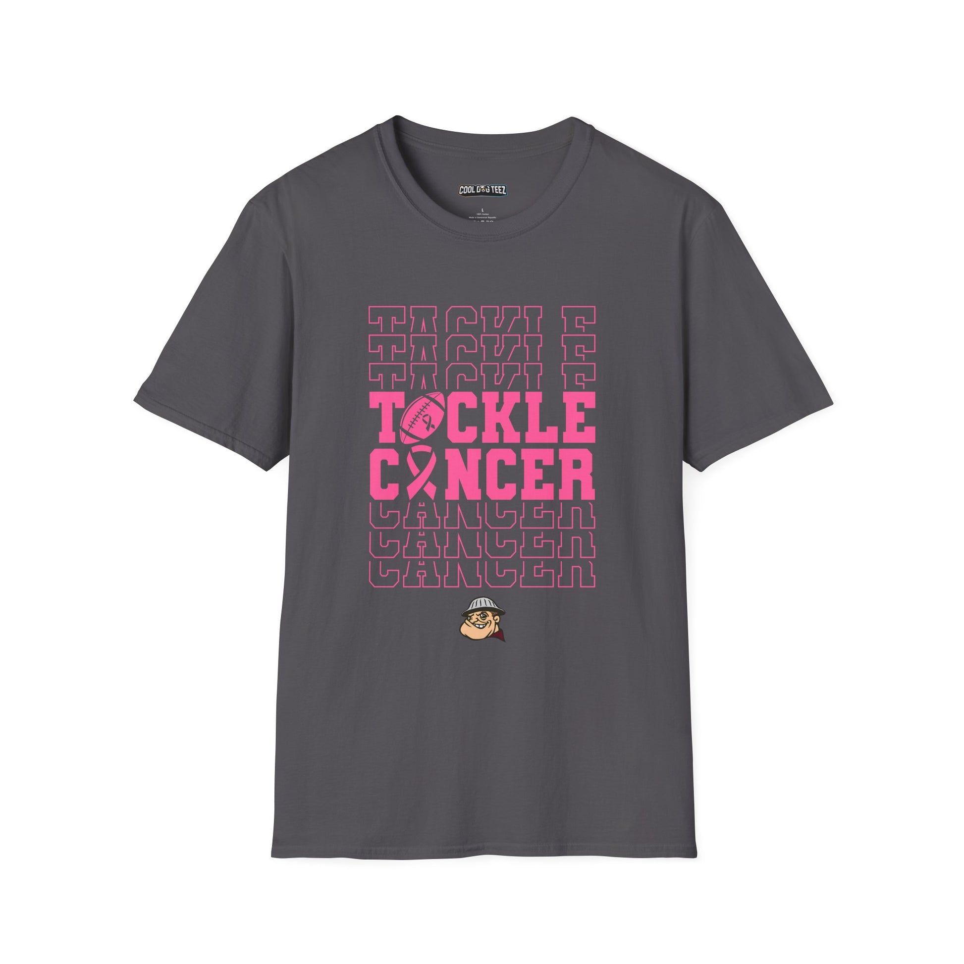 Fohi Tackle Cancer T-Shirt - Pink - Cool Dog Teez LLC