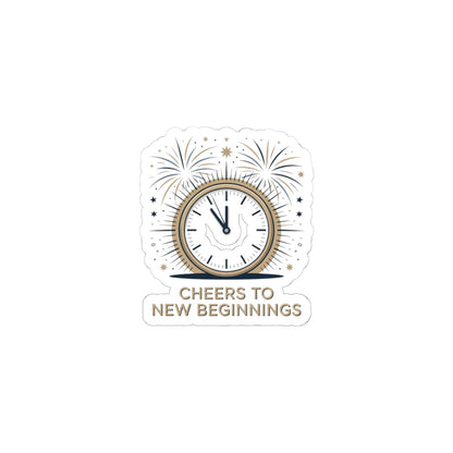 Cheers to New Beginnings Kiss-Cut Stickers | 2026 goals, new year motivation - Cool Dog Teez LLC