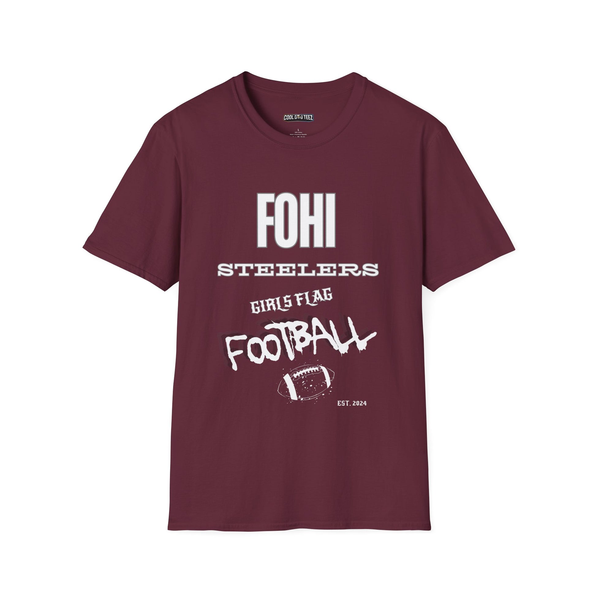 Fohi Girls Flag Football T-Shirt - Cool Dog Teez LLC