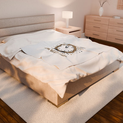 Cheers to New Beginnings Velveteen Plush Blanket | 2026 goals, new year motivation - Cool Dog Teez LLC
